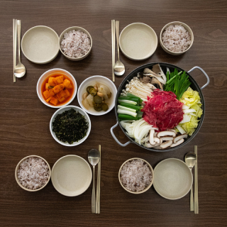 따뜻한 불고기 전골