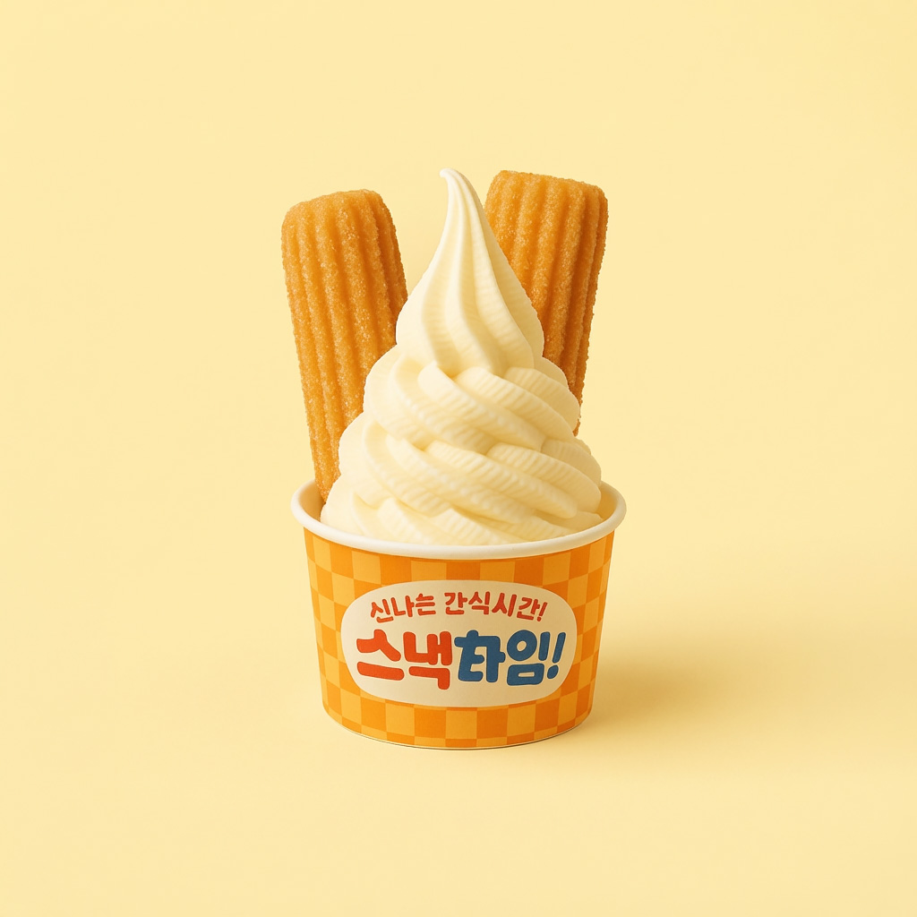 바삭한 츄러스와 시원한 아이스크림이 어우러진 달콤한 디저트