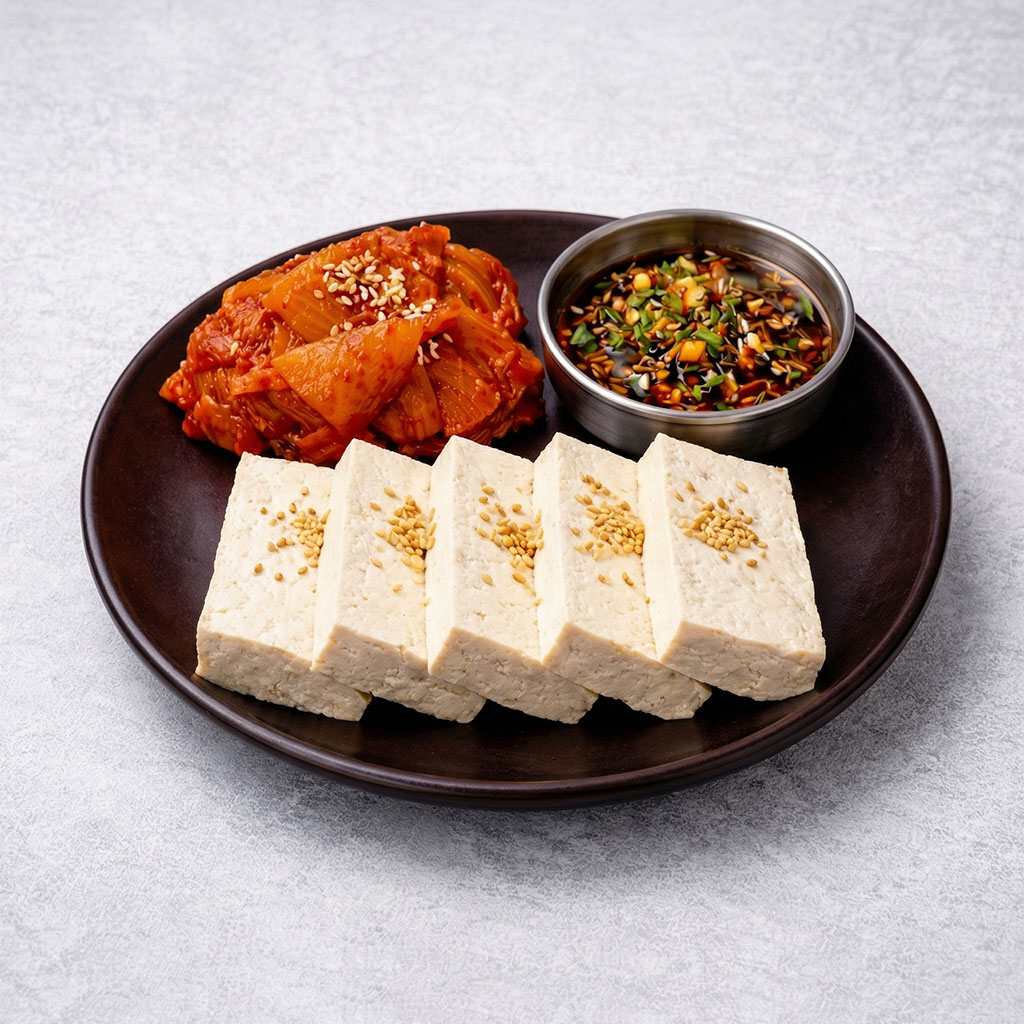 정성 가득한 달래 소스로 풍미를 더한 고소하고 부드러운 전통 두부김치