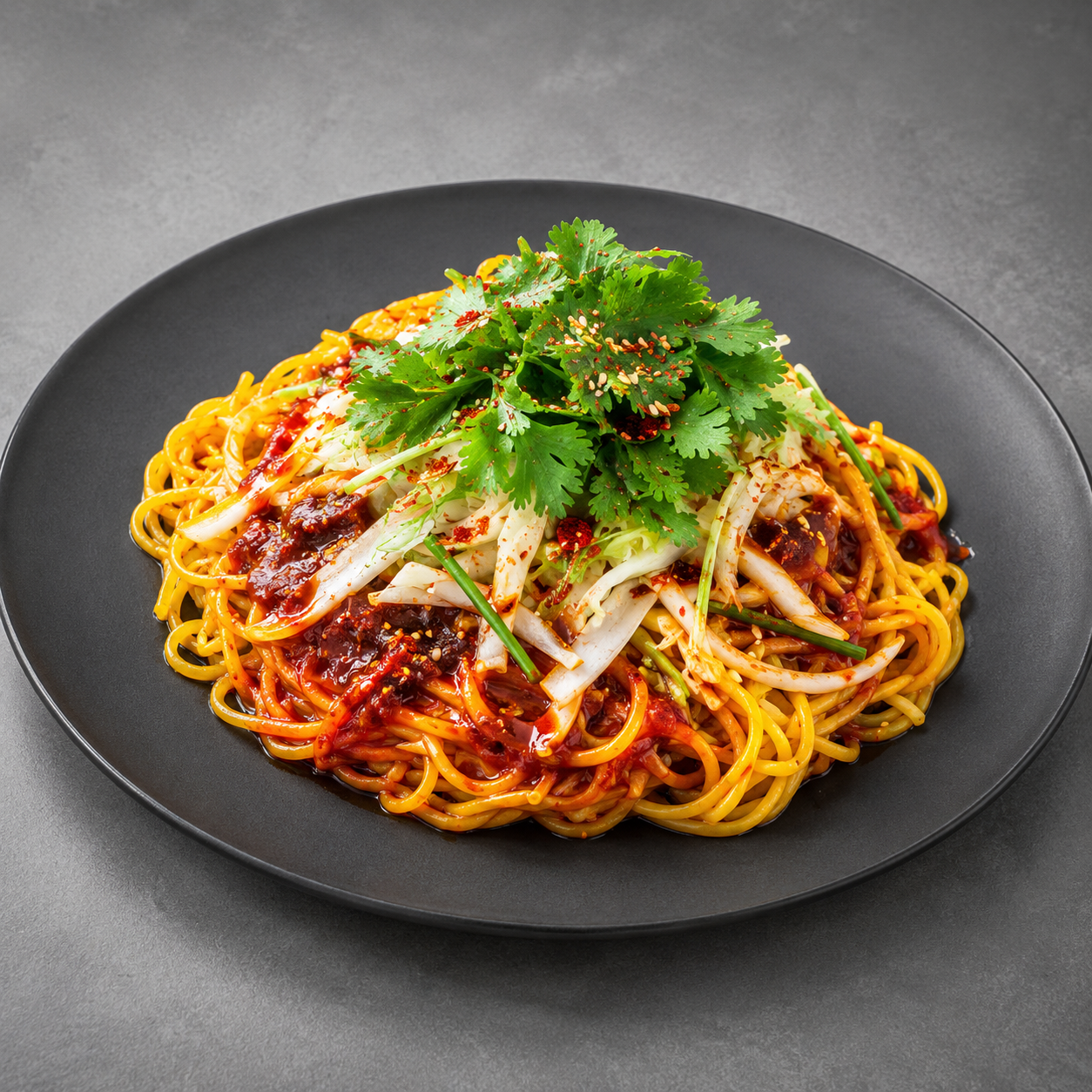 중독성 있는 매운맛으로 입맛을 돋우는 사천식 비빔면